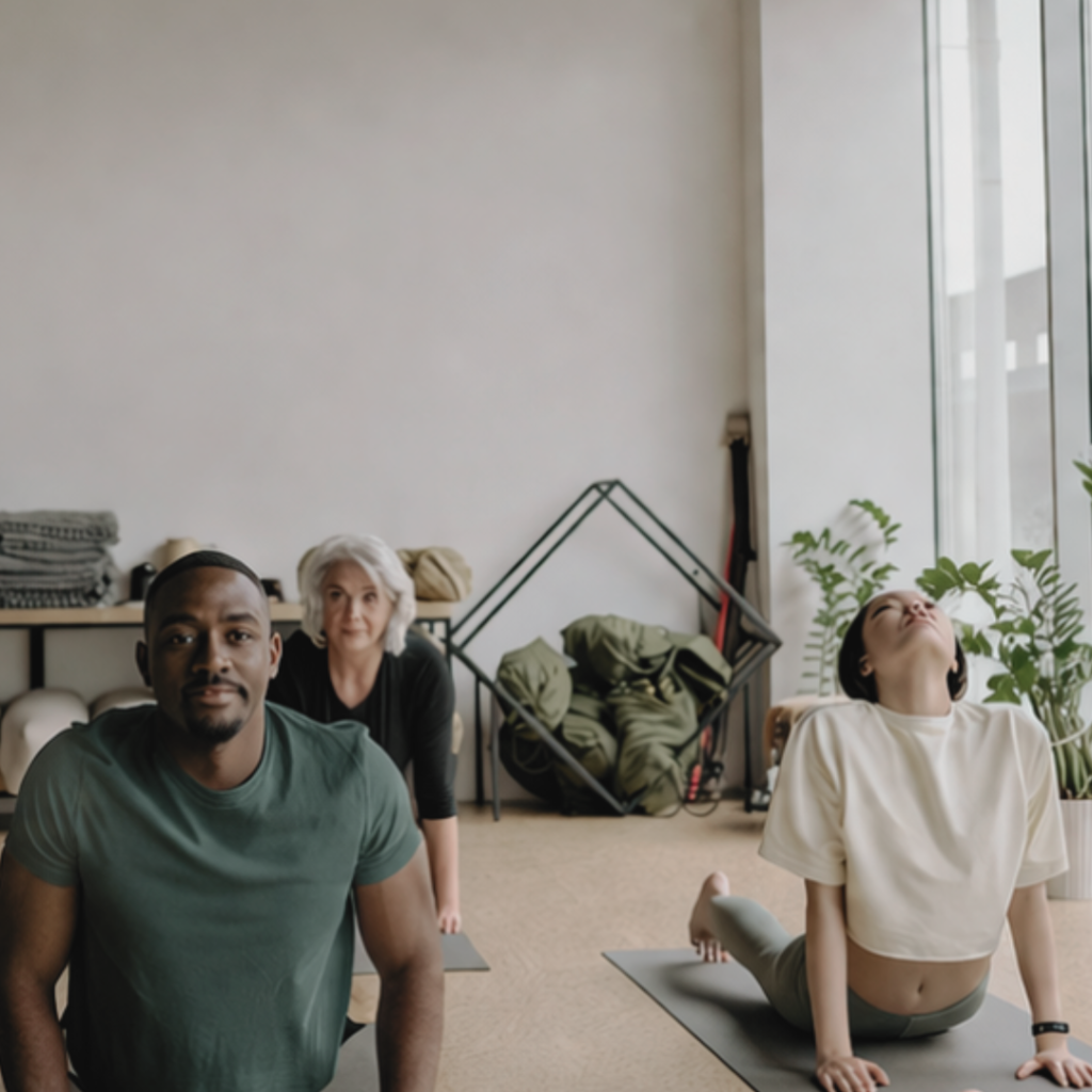 People doing yoga